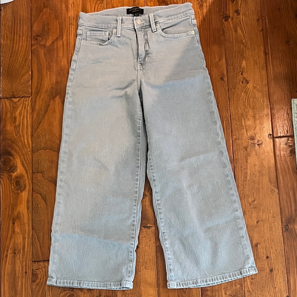 Banana Republic Factory Sky Blue Wide Leg Cropped Jeans